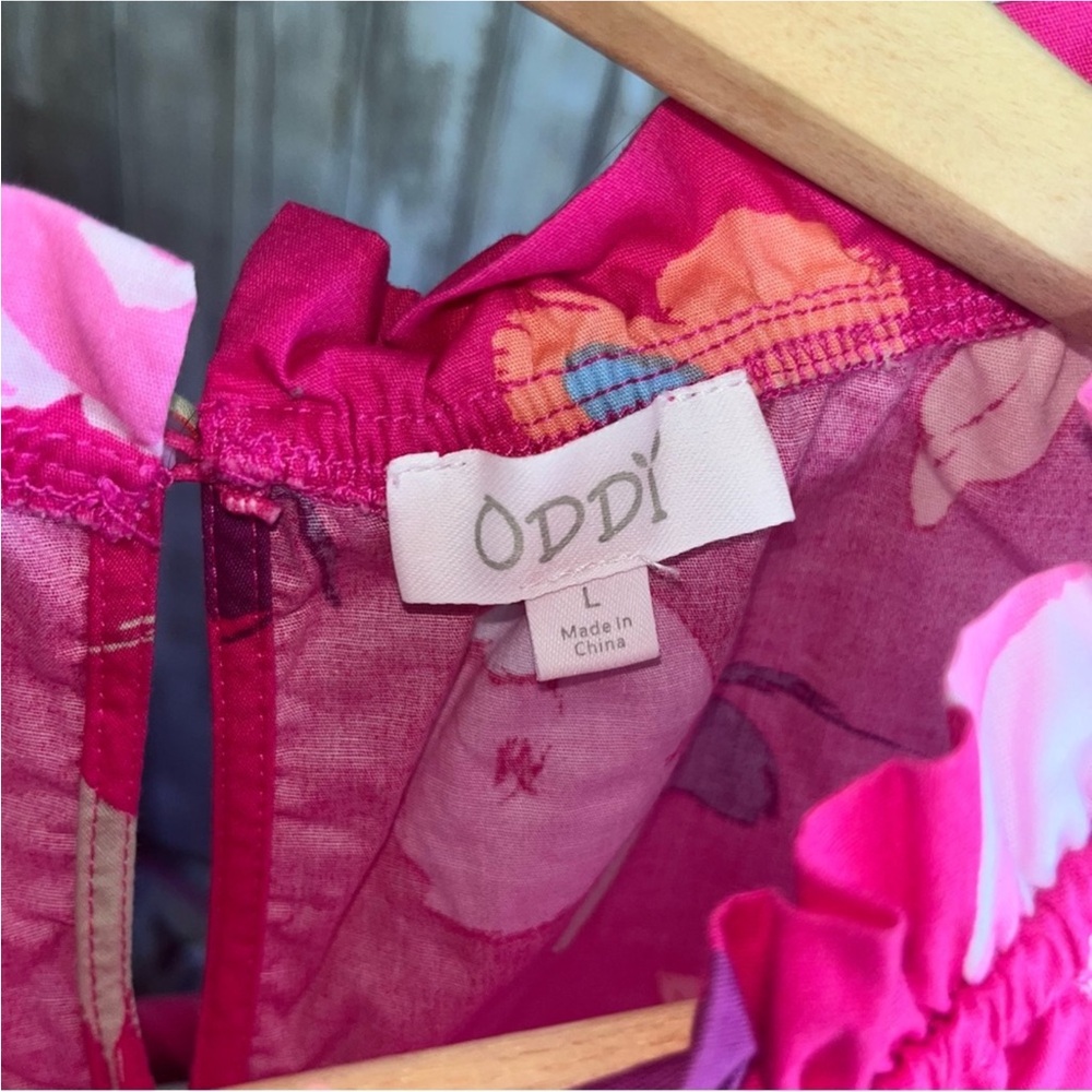 Oddy Pink Flutter Sleeve Floral Blouse - Picture 6 of 6